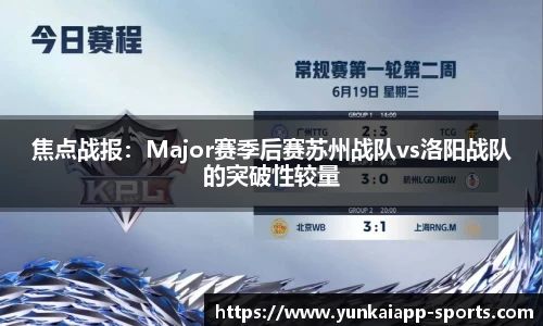 焦点战报：Major赛季后赛苏州战队vs洛阳战队的突破性较量